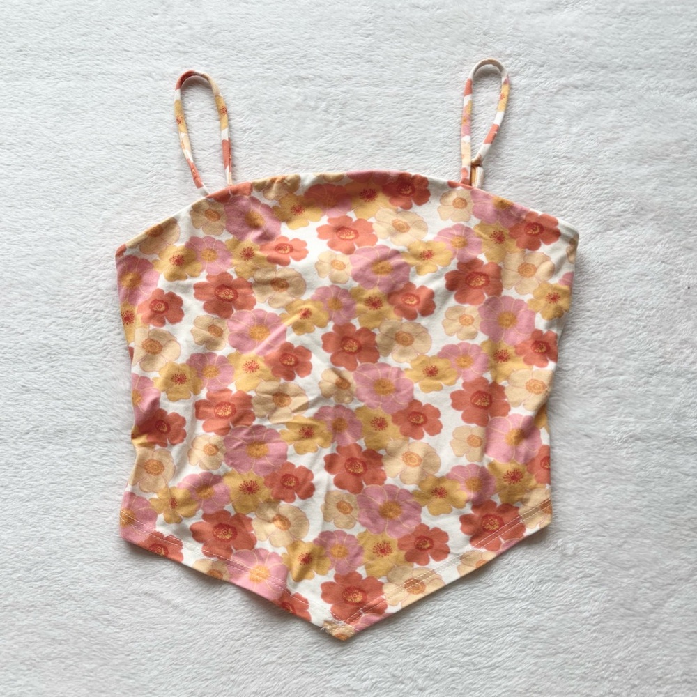 Self Esteem Pink and Orange Floral Top